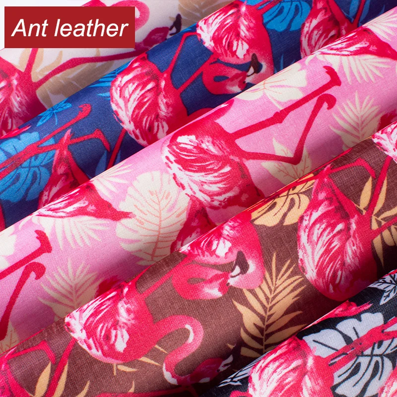 25*34CM Flamingo PVC Faux Leather Fabric Waterproof for Sewing Clothes Accessories Supplies Bag Shoes Craft DIY Handmade