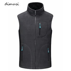 DIMUSI Winter Mens Fleece Vests Male Thick Warm Waistcoats Casual Outwear Thermal Softshell Vests Man Sleeveless Jacket Clothing