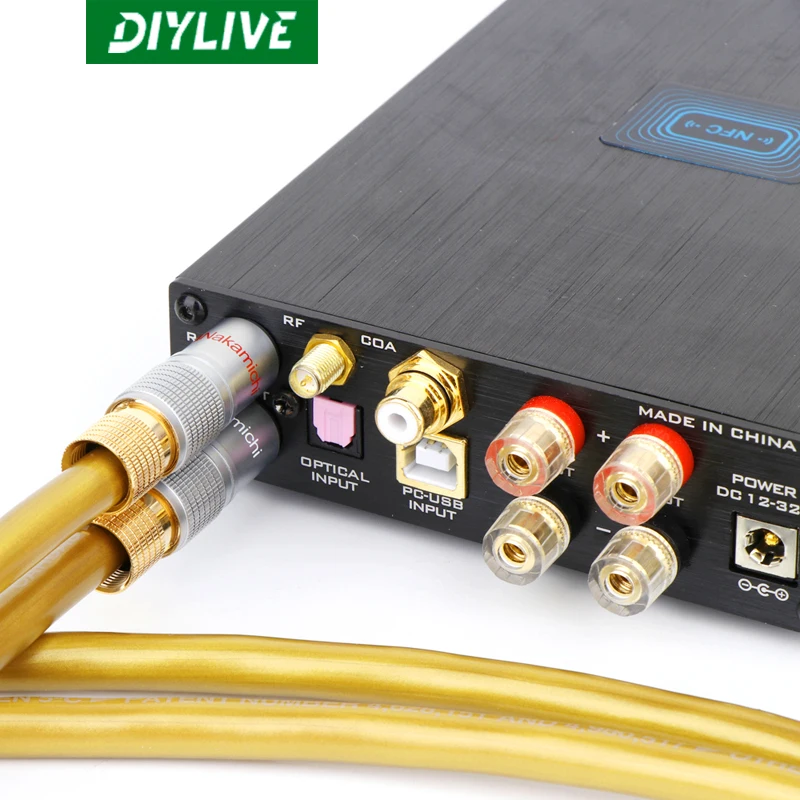 DIYLIVE 1 Paar Hochreines OFC-Kern RCA-Audiokabel 2RCA-Stecker mit Reinkupfer Vergoldeter Stecker für Verstärker - Meterware – Detail 14