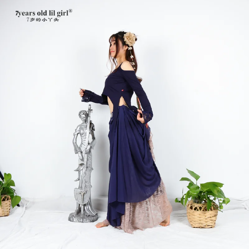 Modal buikdans top gothic, yogakleding tribal festivalkleding BO02