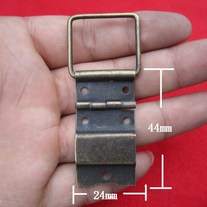 40Pcs 24*44mm Mini Cabinet Drawer Door Butt Hinges Antique 4 Holes Jewelry Boxes Decorative Hinges for Furniture Hardware