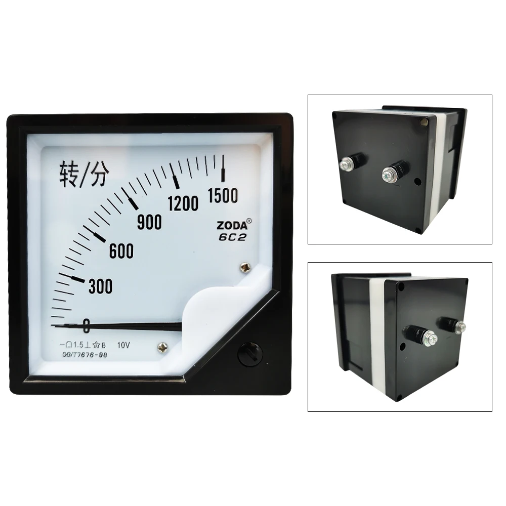 6C2 DC 1500รอบต่อนาที/10V RPM/Minเซนเซอร์กระตุ้นโวลต์มิเตอร์ตัวชี้แรงดันไฟฟ้า80*80มม.