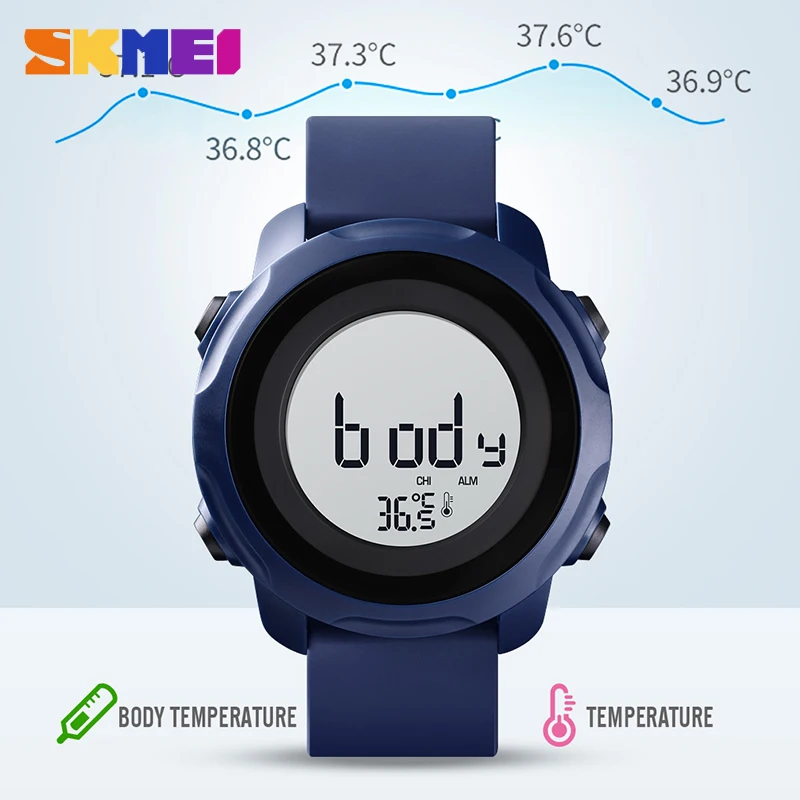 SKMEI Multifunction Watches Men 2021 Temperature Waterproof Date Digital Watch Chronograph Man Electronic Wristwatch Clock 1682