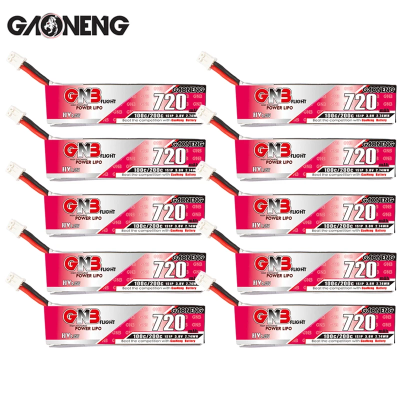 5/10 шт. GNB 720 мАч 1S 100C 3,8 в HV Lipo батарея PH2.0 разъем для радиоуправляемого FPV гоночного дрона оптом рамка Комплект Tinywhoop запасной