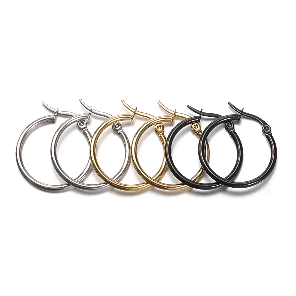 10 Stück Gold 316L Edelstahl Offene Ohrringe Kreis 15 20 25 40mm Ohrringhaken Basis Ohrring für Schmuckherstellung Komponenten DIY – Detail 5