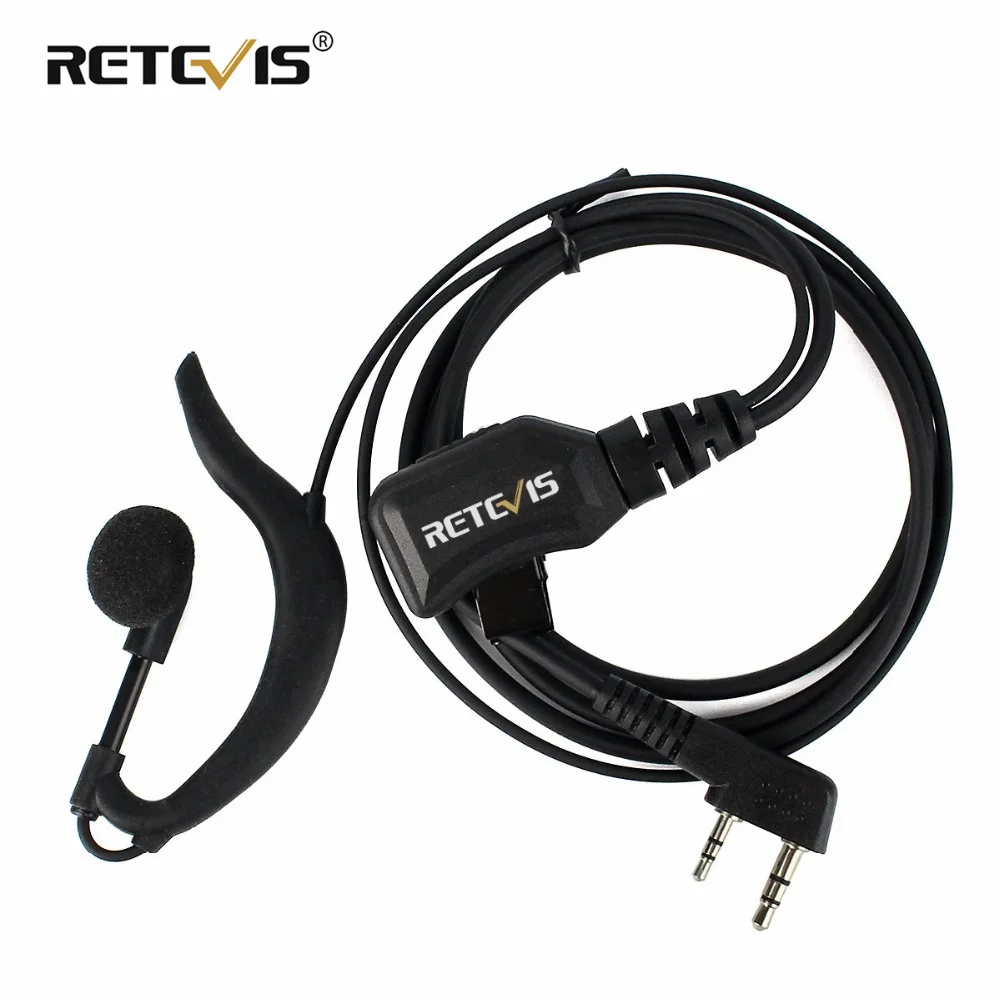 G Type Adjustable Volume Earpiece PU Wire 2Pin PTT Headphone For Kenwood BaoFeng UV-5R for Quansheng UV K5 Retevis RT5R Radios