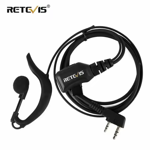 Retevis EEK002 RT5R Walkie Talkie G-Type Earpiece Adjustable Volume Earphone 2Pin PTT Headphone for BaoFeng UV-5R Quansheng UVK5
