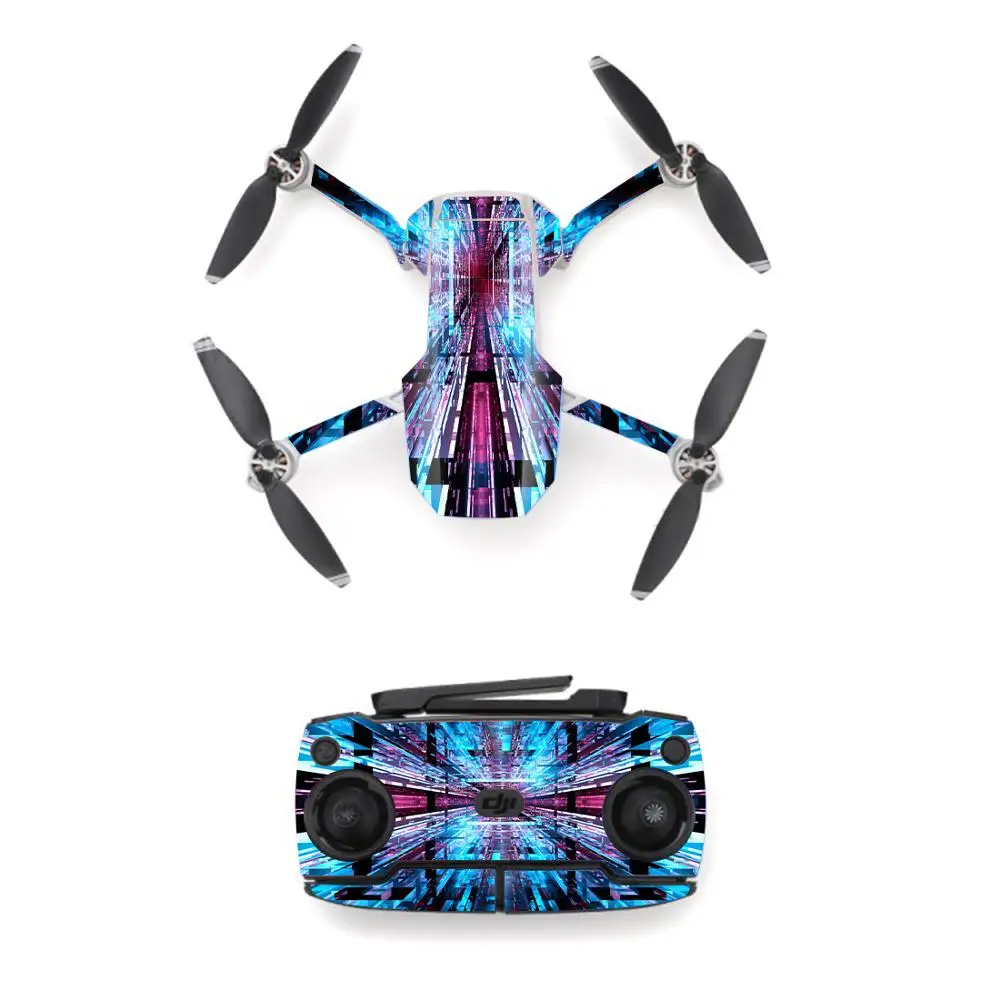 Pegatina de piel impermeable de estilo científico para DJI Mavic Mini Drone y control remoto, calcomanía de vinilo, cubierta de piel, 6 estilos