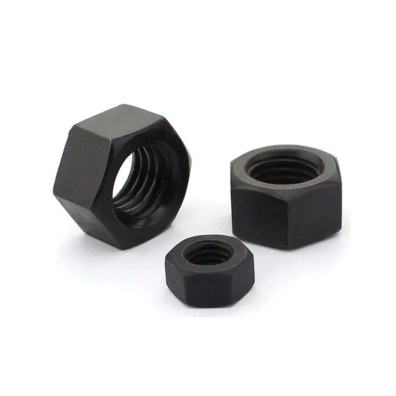 Black Fine Thread Hex Nuts M8x1.0 M10x1.0 M10x1.25 M12x1.0 M12x1.25 M12x1.5 M14/M16/M18/M20x1.5 GB6170 Grade8.8 Carbon Steel Nut
