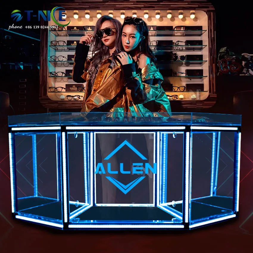 The New Acrylic DJ Table Disc Table KTV Bar Music Nightclub LED Lighting Dance Table Colorful Lighting Counter Club Furnitures