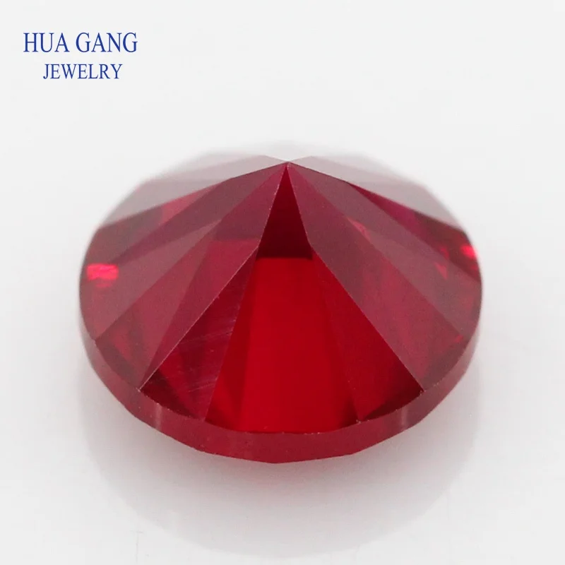 8# Ruby Synthetic Corundum Gems Stone 0.8-12mm Round Brilliant Cut Synthetic Corundum Red Stone Gems For Jewelry