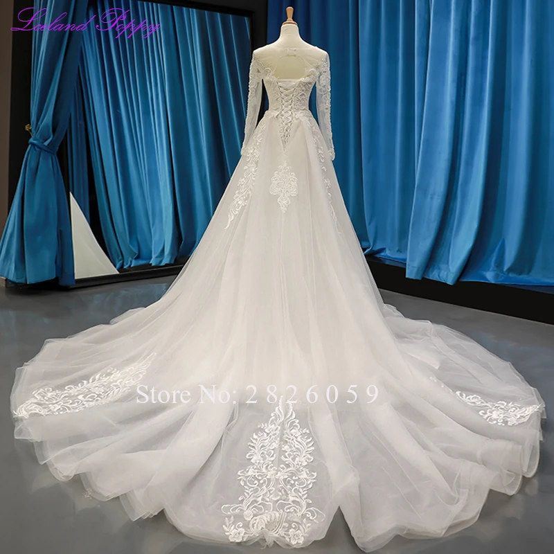 Lceland Poppy Customized 2 Pieces Mermaid Wedding Dresses Long Sleeves Beaded Lace Bridal Gowns with Detachable Train