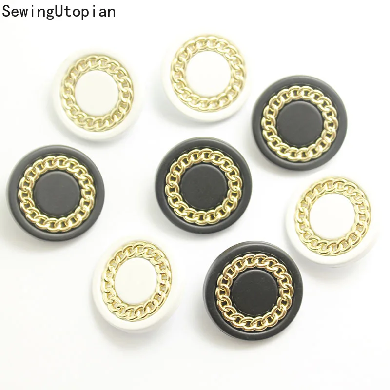 5PCS Vintage Sewing Buttons Metal Shank Buttons Chain Style Coat Button Edge Buttons Suit Buttons Clothing Leather Wrap Clasps