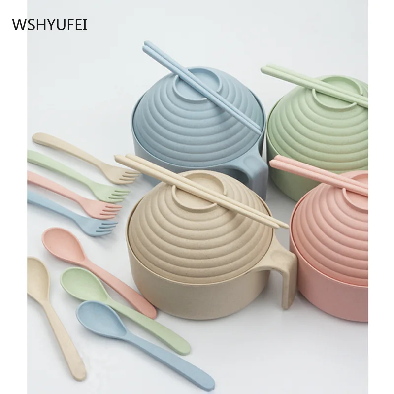 Exquisite household wheat bowl and chopstick set, exquisite tableware, lightweight and luxurious household noodle soup bowl