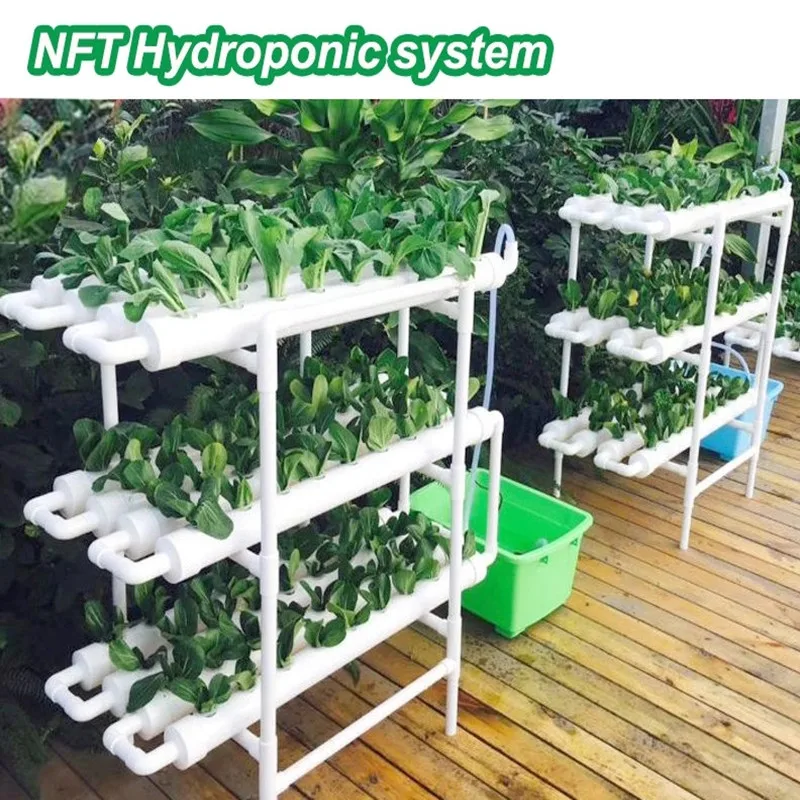 

108 Holes NFT Hydroponic Growing System Kit Home Garden 3 Layers 12 PVC Pipes Vertical Planter for Strawberry Lettuce Herb