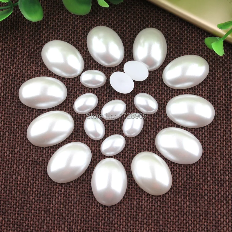 Oval Pearls Half Pearls FlatBack Pearl 3*6mm to 18*25mm Flatback Pearls for Nail Pearls DIY Decoration