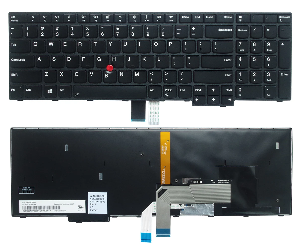 

Новая клавиатура с подсветкой для Lenovo ThinkPad E560P S5 США FRU 00UR628 00UR591