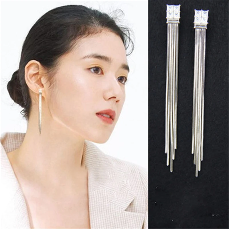 21styles Korea fashion TV new women girl Earrings The same as TV star Korean elegant ear pendants jewelry 김고은Kim Go Eun