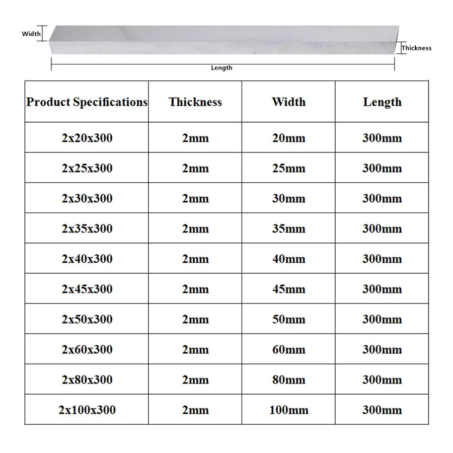 2Mm Thép Dụng Cụ Xoay 2X20X300 2*25*300 2X30X300 2*35*300 2X50X300 2X80X300 Thép Tốc Độ Cao Dao thanh 300Mm Trống Lắp