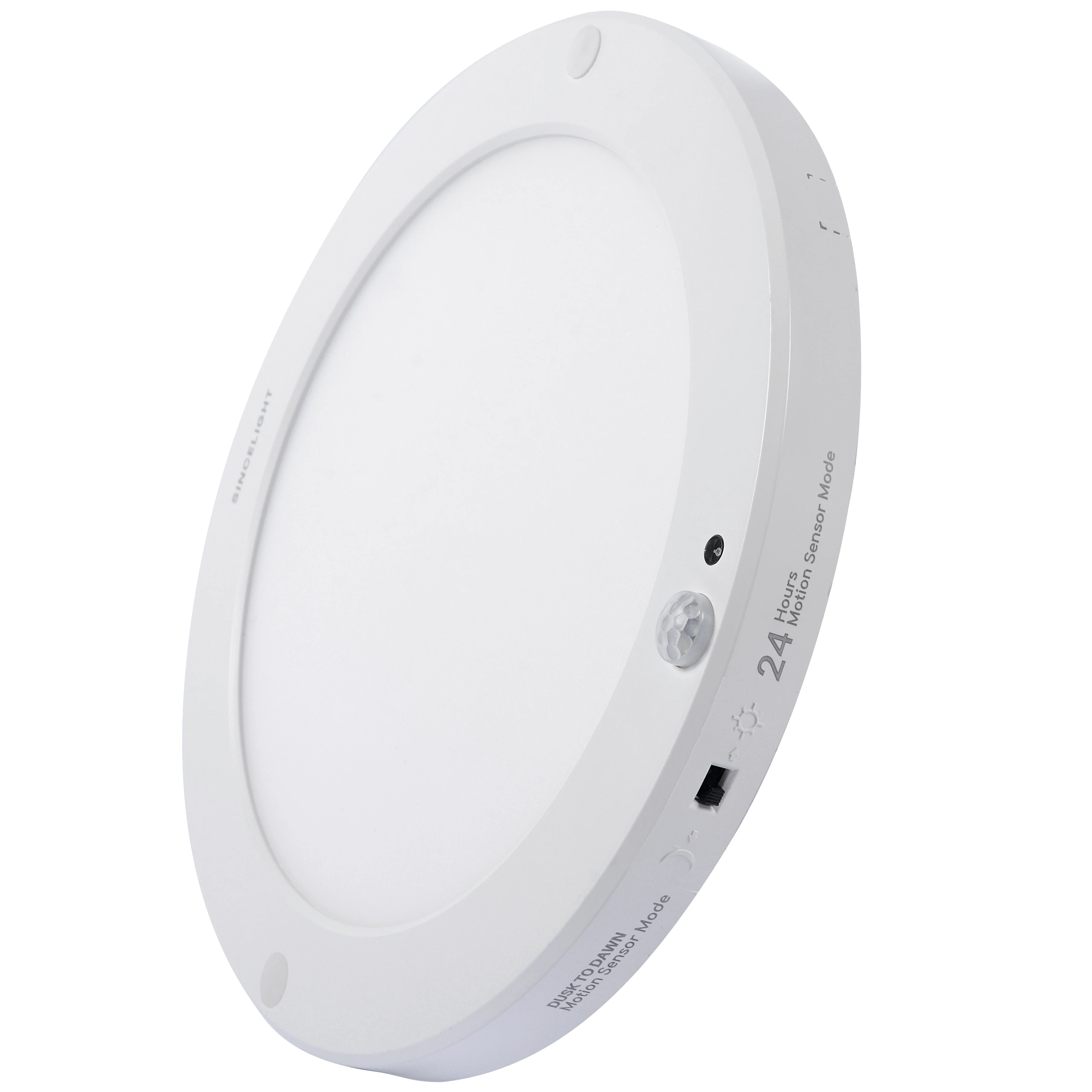 LED Motion Sensor Round Panel Ceiling Lamp Light Fixture 18W with Light Sensor and PIR Motion Detector Dual Mode Switchable