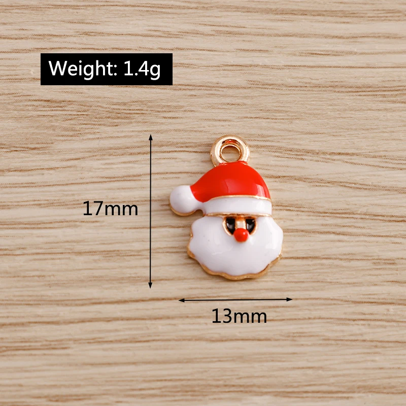 10 stücke Mix Emaille Weihnachten Charms für Schmuck Machen Santa Claus Baum Handschuhe Charms Anhänger für DIY Halsketten Ohrringe Geschenke – Detail 13