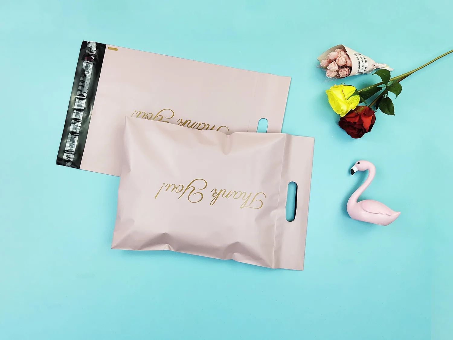 SHERPEN 50Pcs/Lot Handle Express Envelope Bags Courier Poly Shipping Mailing Color Packaging Parcel Storage Custom Print Logo