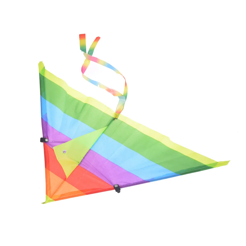 Hot Rainbow Kite Long Tail Nylon Outdoor Toys For Children Kids Kites Stunt Kite Surf Without Control Bar And Line Baby Toys