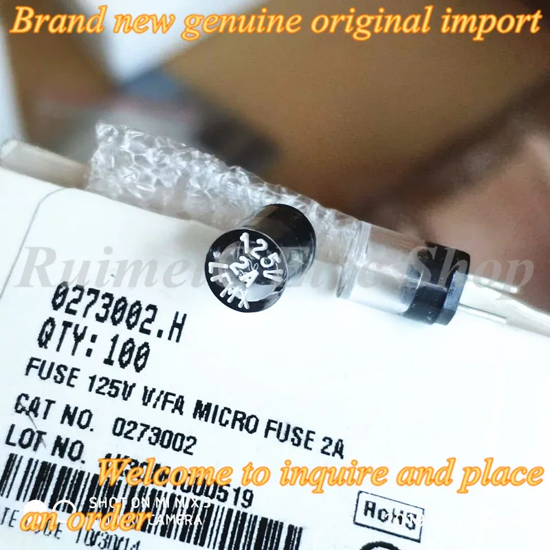 2PCS Free Shipping 0273002.V 2A 125V 2A LFMX TR3 6.35MMX8.89MM One-Time Fusing DIP Plastic Fuse Cylindrical