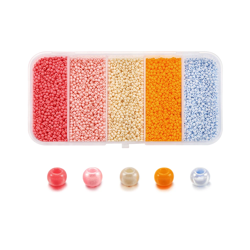 2mm 9000Pcs/Box Set Glass Seed Beads Czech Charm Crystal Spacer Glass Beads For Jewelry Making Rings DIY Handmade Accessories