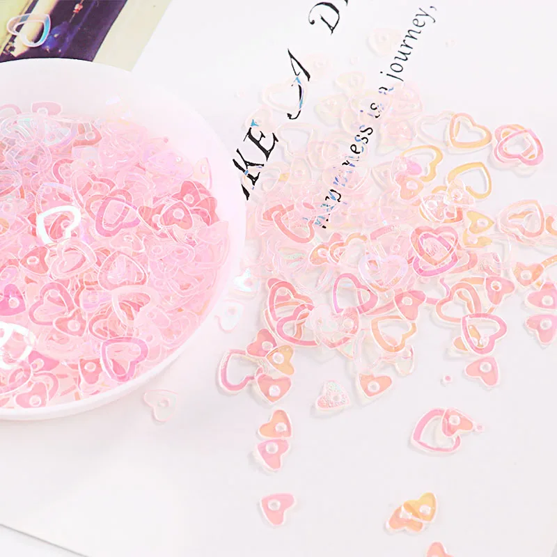 10g/Pack transparentpink Mix Moon Dot Shell Swan Nail Sequins Paillettes Wedding Craft, Slime Making Wedding Decoration Confetti