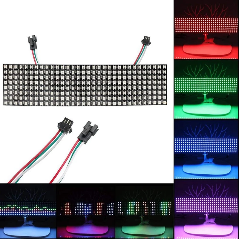 LED Matrix Panel, WS2812B RGB 832 Pixels Digital Flexible Dot Matrix Individually Addressable LED Display Screen