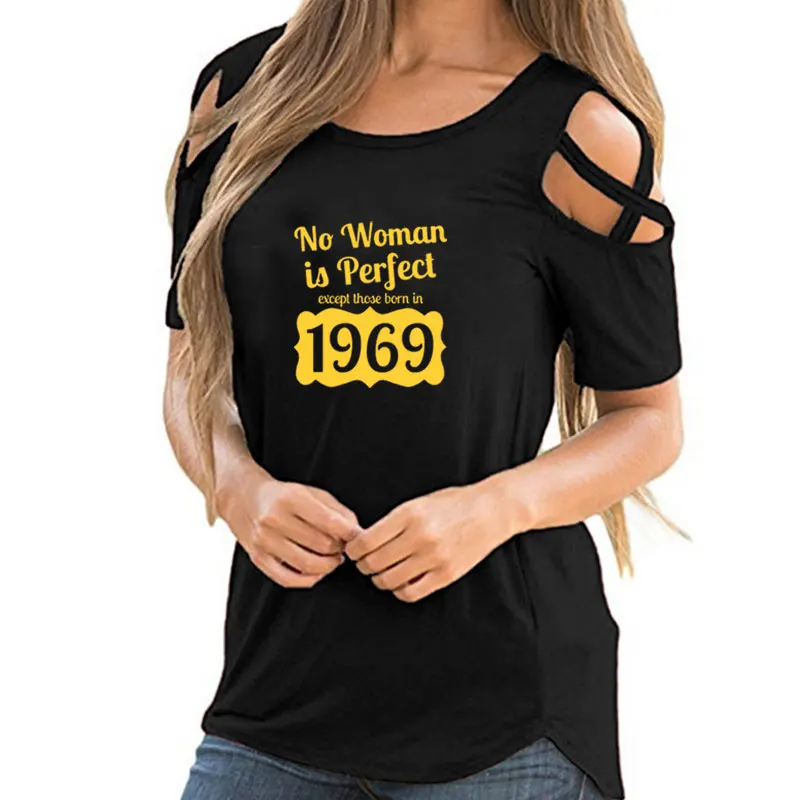 Made in 1969 50 Years of Being Awesome Letters Print Women Short Sleeve Tshirt Casual Cotton Hipster Summer  Funny T Shirt Girl