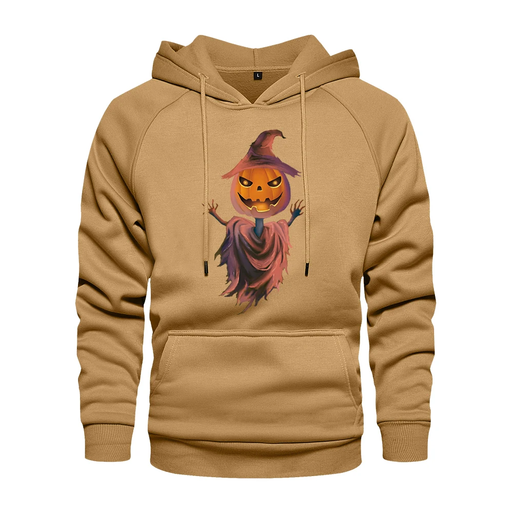 

Autumn Men Hooded Sweatshirts Pumpkin Monster Printiing Mens Fleece Thick Solid Casual Pullover Hoodies Outerwear Tracksuit Tops