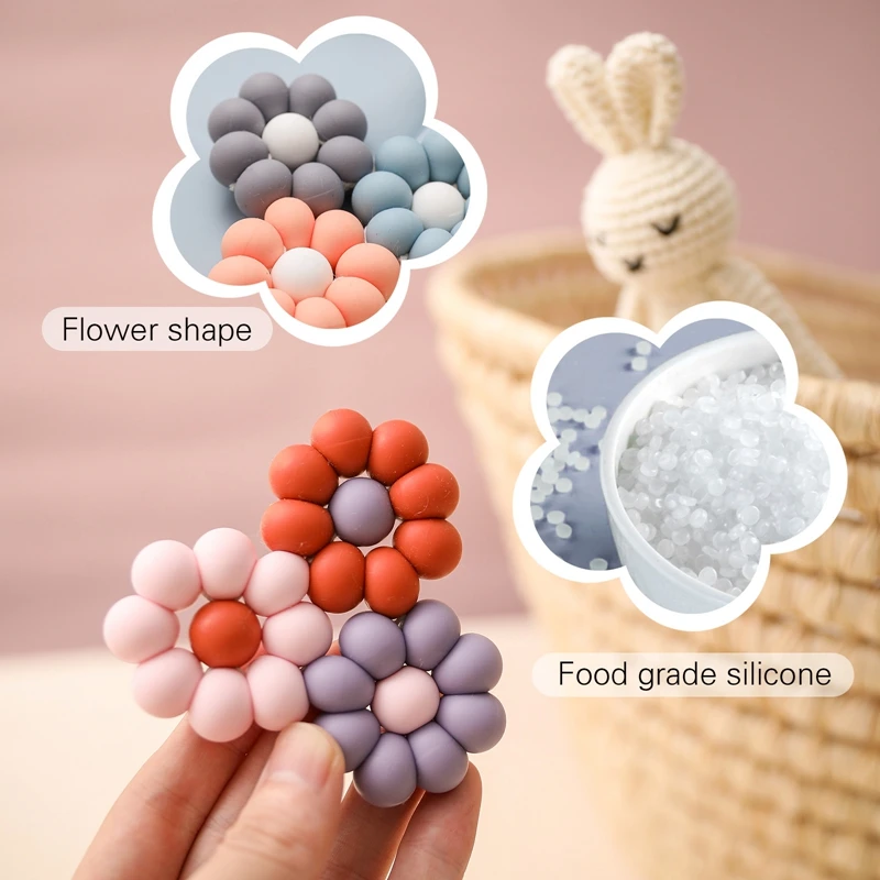 Bebê silicone mordedores roedor dentição anel chocalho bebê recém-nascido brinquedos de grau alimentício bebê pulseira dentição de enfermagem brinquedos