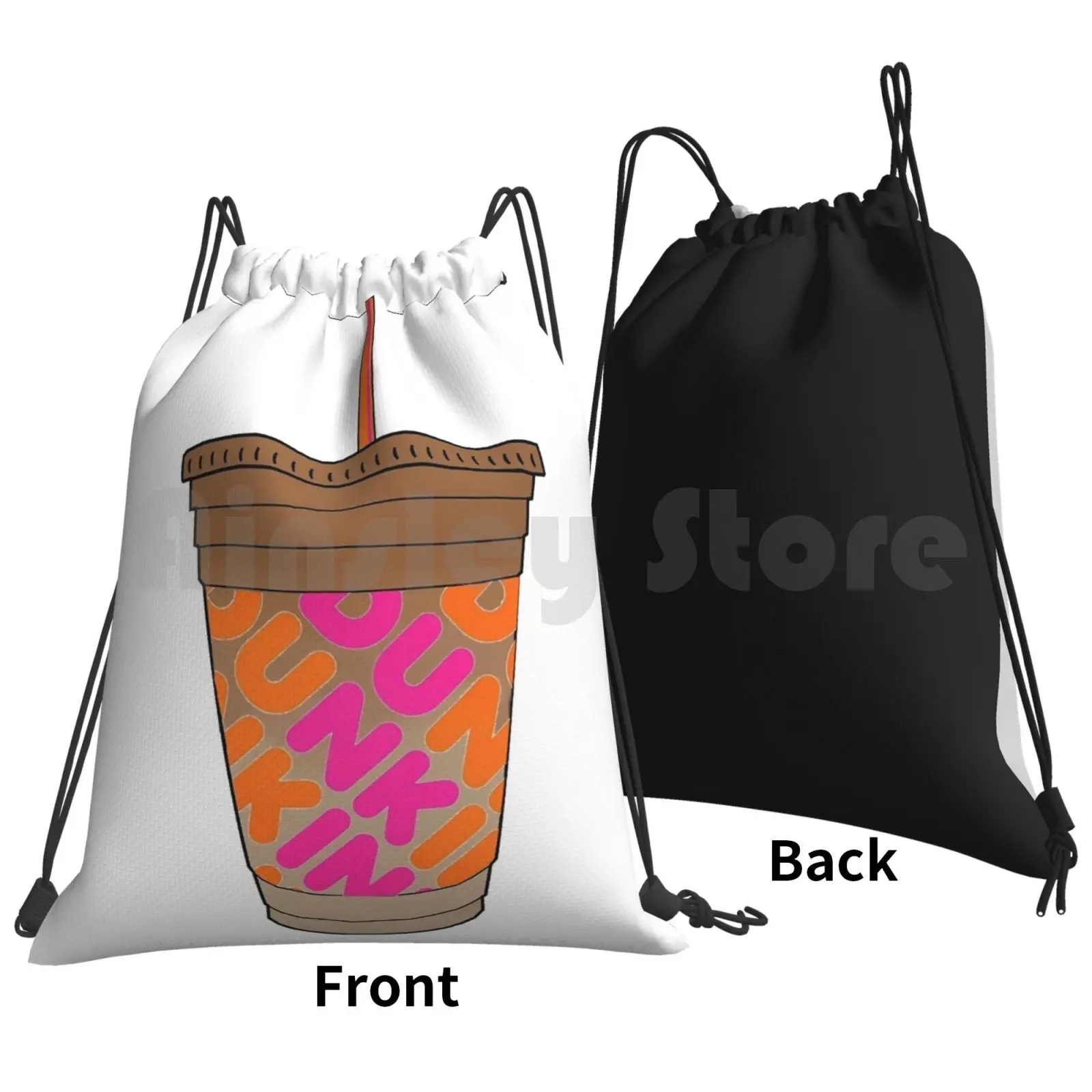 Dunkin Donuts Iced Coffee Backpack Drawstring Bag Riding Climbing Gym Bag Dunkin Donuts Charli Damelio Iced Coffee Dunkin