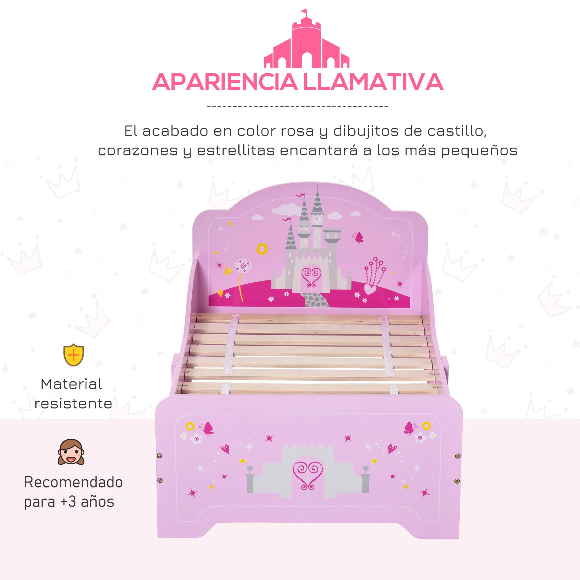 Homcom Holz Kinder bett für 3 Jahre mit Seitens chutz