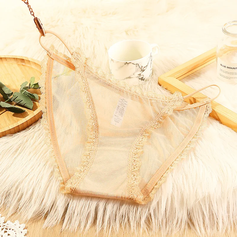 Roupa interior das mulheres sem costura sexy lace oco fora gaze fita cintura oriente calcinhas femininas senhoras respirável confortável lingerie