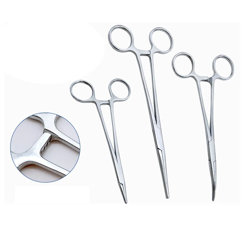 

Stainless Steel Hemostatic Clamp Forceps Surgical Forceps Surgical Tool kit Hemostatic Forceps Pliers Straight/Elbow Tips