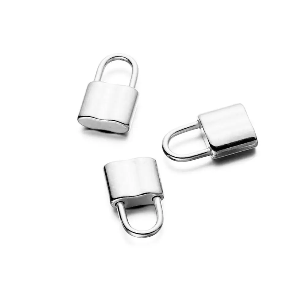 10Pcs/lot Stainless Steel Lock Necklace Bracelet Pendants Mini PadLock Charms fit DIY Jewelry Making Handcrafted Accessories