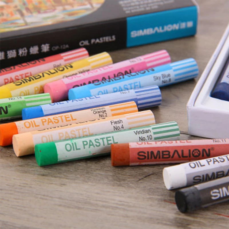 SIMBALION Professional Oil Pastels 12/24/36 Colors Soft Pastel/Crayon Painting Wax Pen Graffiti Art Students Stationery Supplies