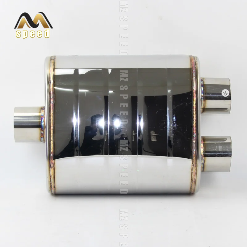 Car Accessories 304 stainless steel exhaust pipe muffler exhaust pipe modified universal double-out back pressure sound muffler