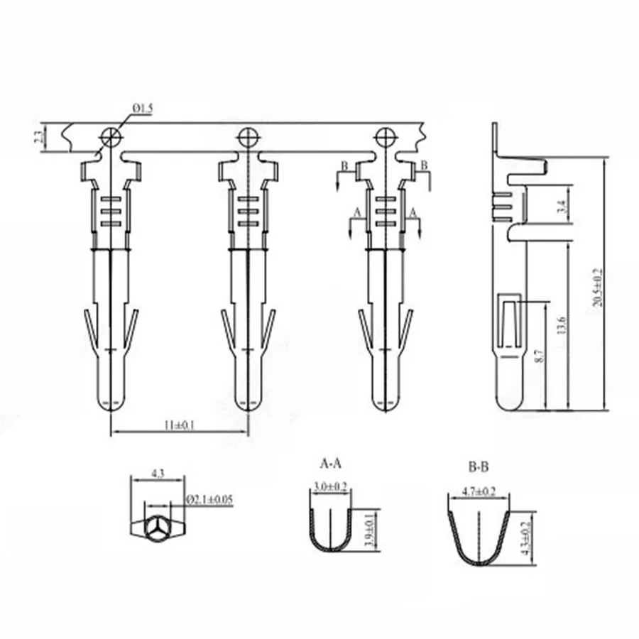 Juego de carcasa macho y hembra 63080 + kits de conectores de terminales, placa enchufable de paso de 6,35mm, 8A ~ 13A, 1 Juego