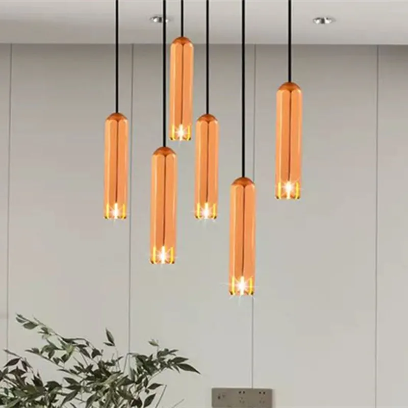 

Brixton Pendant Lights Minimalist pendant light tube Modern creative rose gold lamp Bar Dining Room Living Room metal lamp