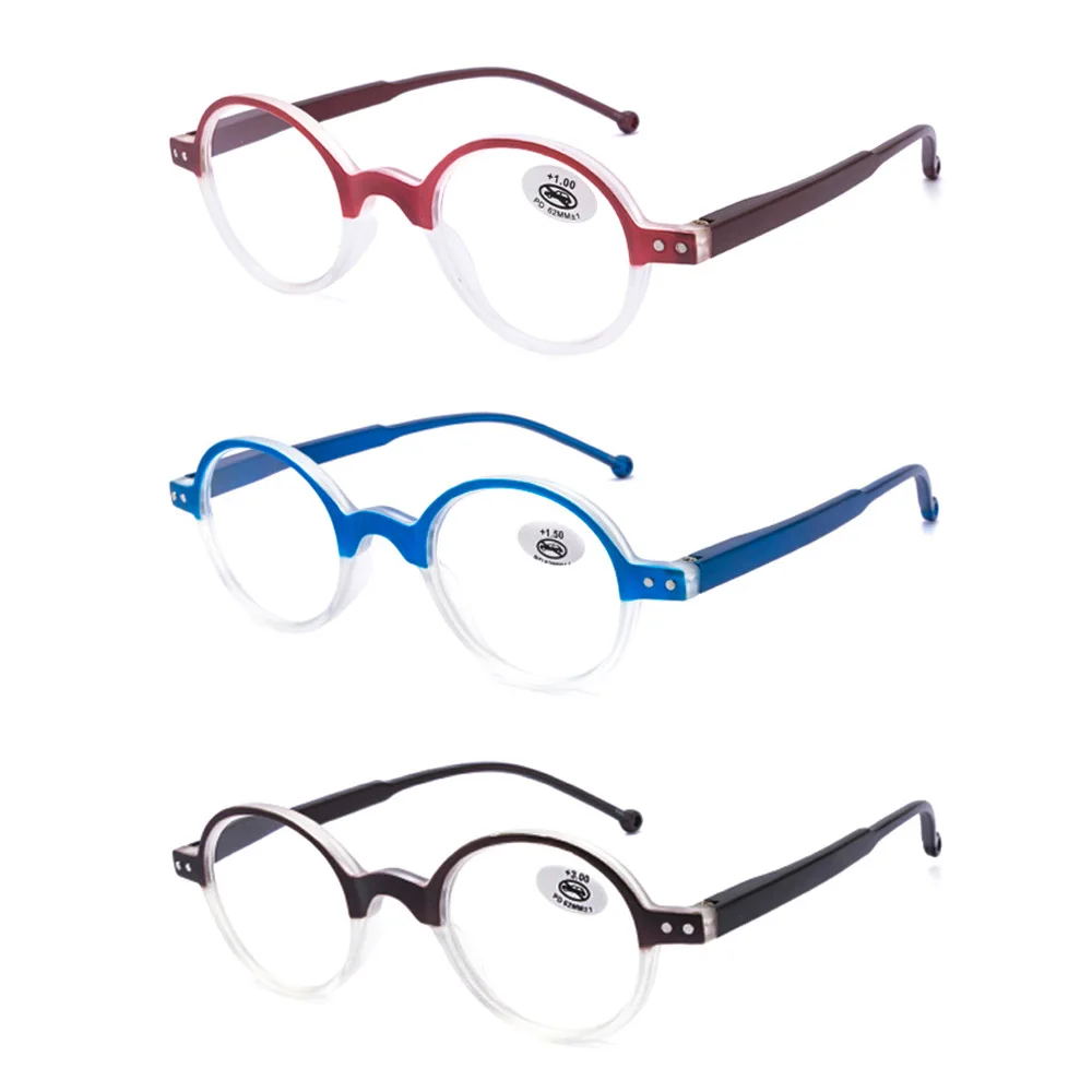 

Male Retro Reading Glasses Female Round Small Frame Plastic With Hles Comfortable And Anti-Dropping Essential For Computer Work