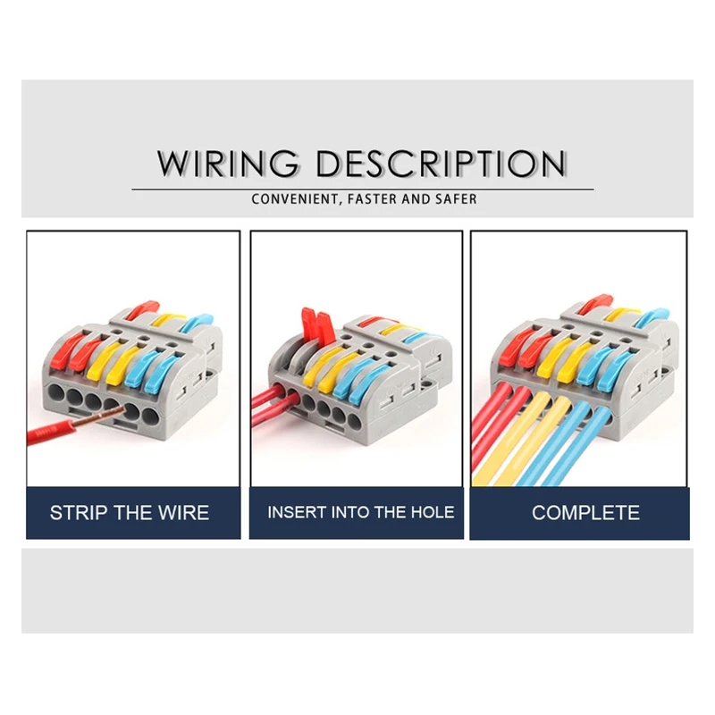 Quick Wire Connector SPL Universal Wiring Cable Connectors Push-in Conductor Terminal Block Led light Electrical splitter