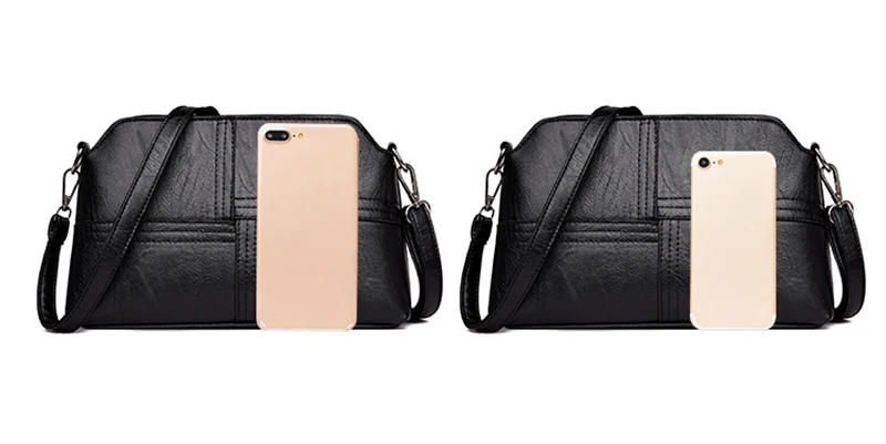 Neue Casual Mama Messenger Bags Umhängetasche PU Leder Schwarz Handtaschen für Frauen Kleine Umhängetasche Geldbörse – Detail 28