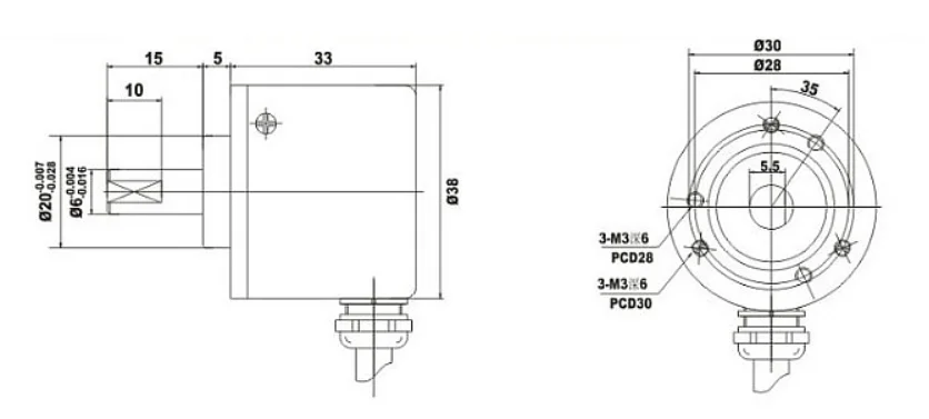 Small Rotary Encoder Single-turn Absolute Value 1024P 10-bit Modbus Rtu Protocol Customization