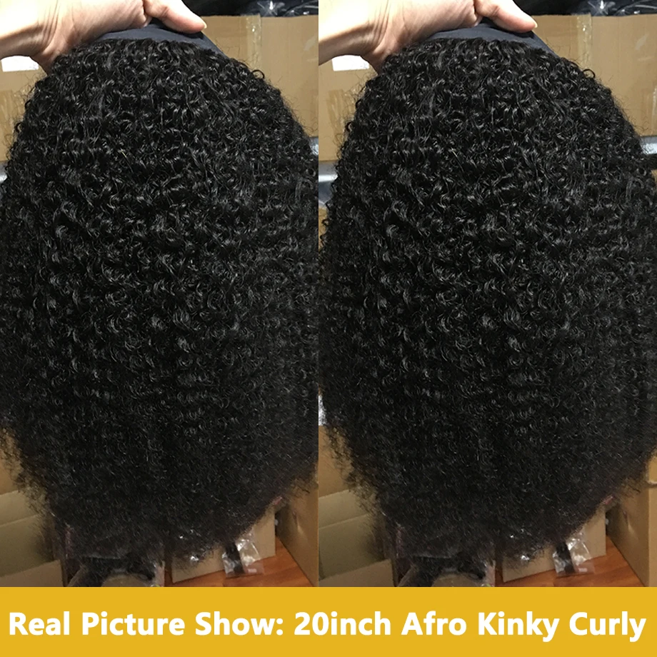 Peluca rizada Afro mongol para mujeres negras, cabello humano Remy, hecha a máquina, 180% Yarra