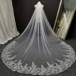 Customized Glitter Sequins Lace Long Wedding Veil 3m/3.5m/4m White/Ivory Bridal Veil Wedding Headpieces Bride Veil