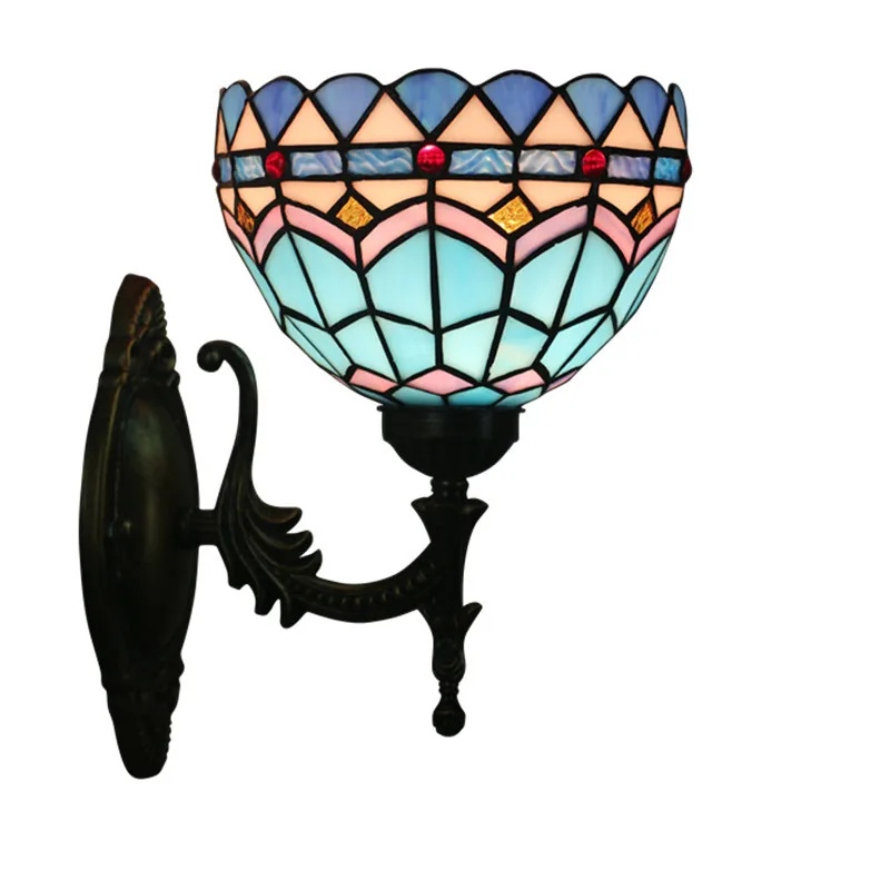 

Tiffany LED Bedroom Bedside Light Living Room Study Room Interior Balcony Aisle Stairs Mediterranean Wall Lamps
